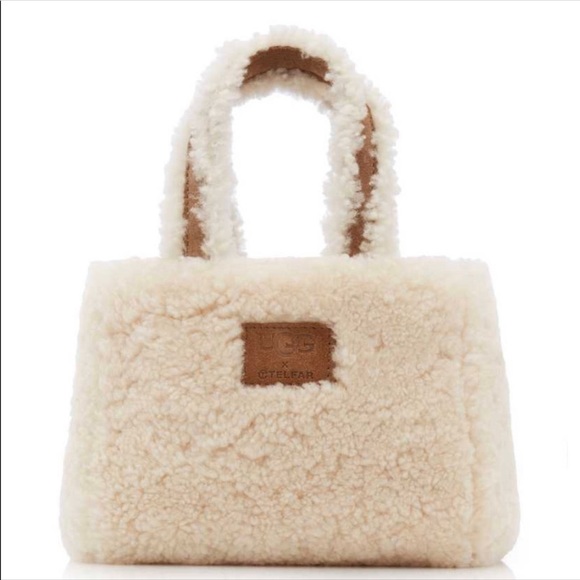 🆕UGG X TELFAR REVERSE SHEARLING MINI SHOPPING BAG WITH ATTACHED CROSSBODY STRAP - Picture 5 of 16